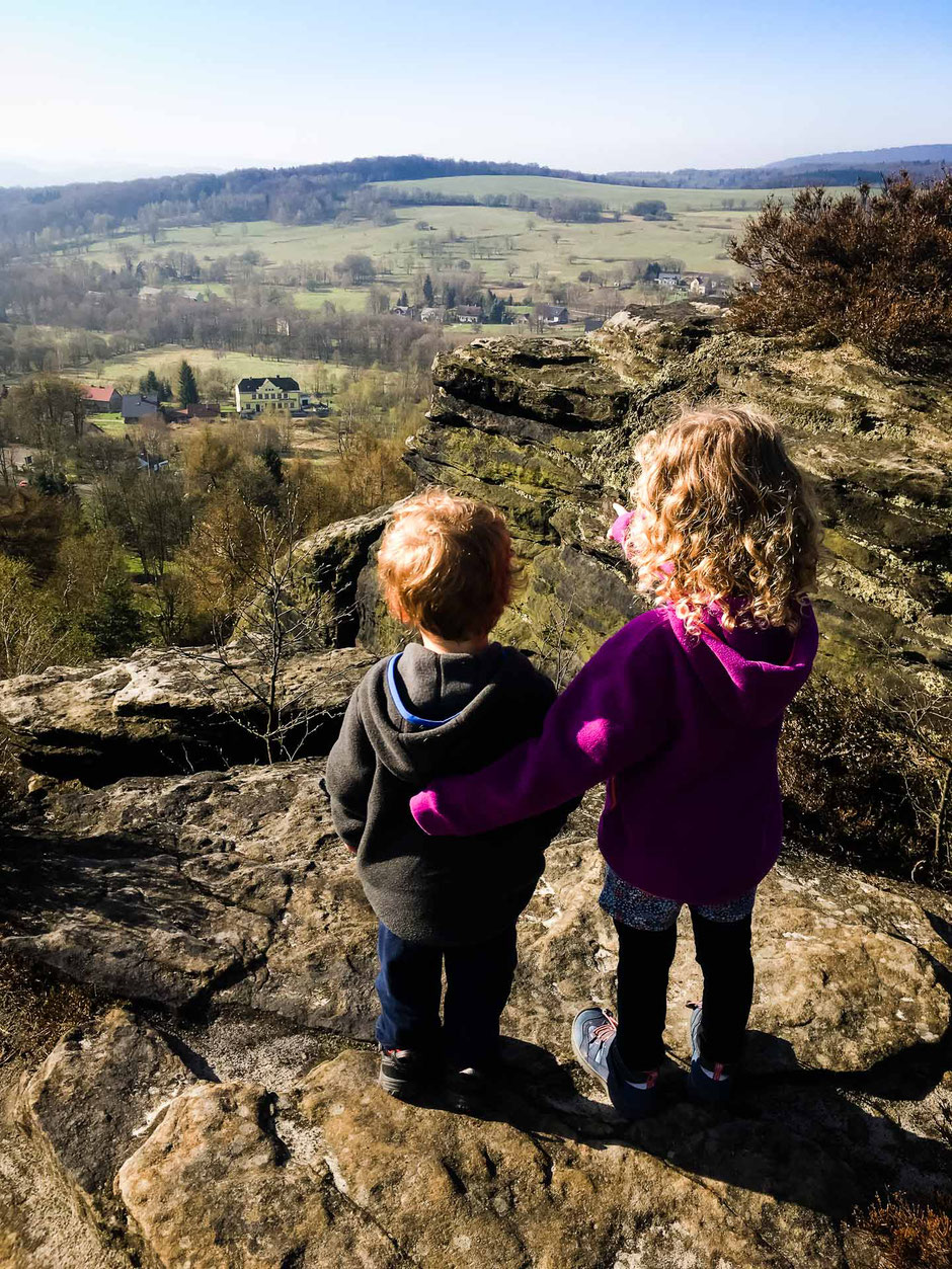 View from Tisa Walls in Bohemian Switzerland with Kids