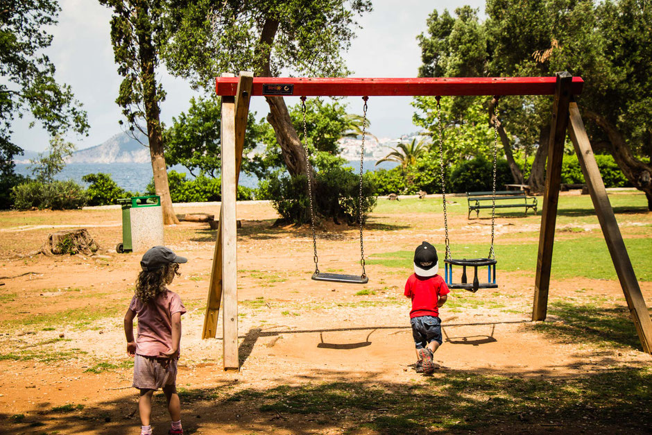 Playground on Lokrum Island Dubrovnik Croatia with children