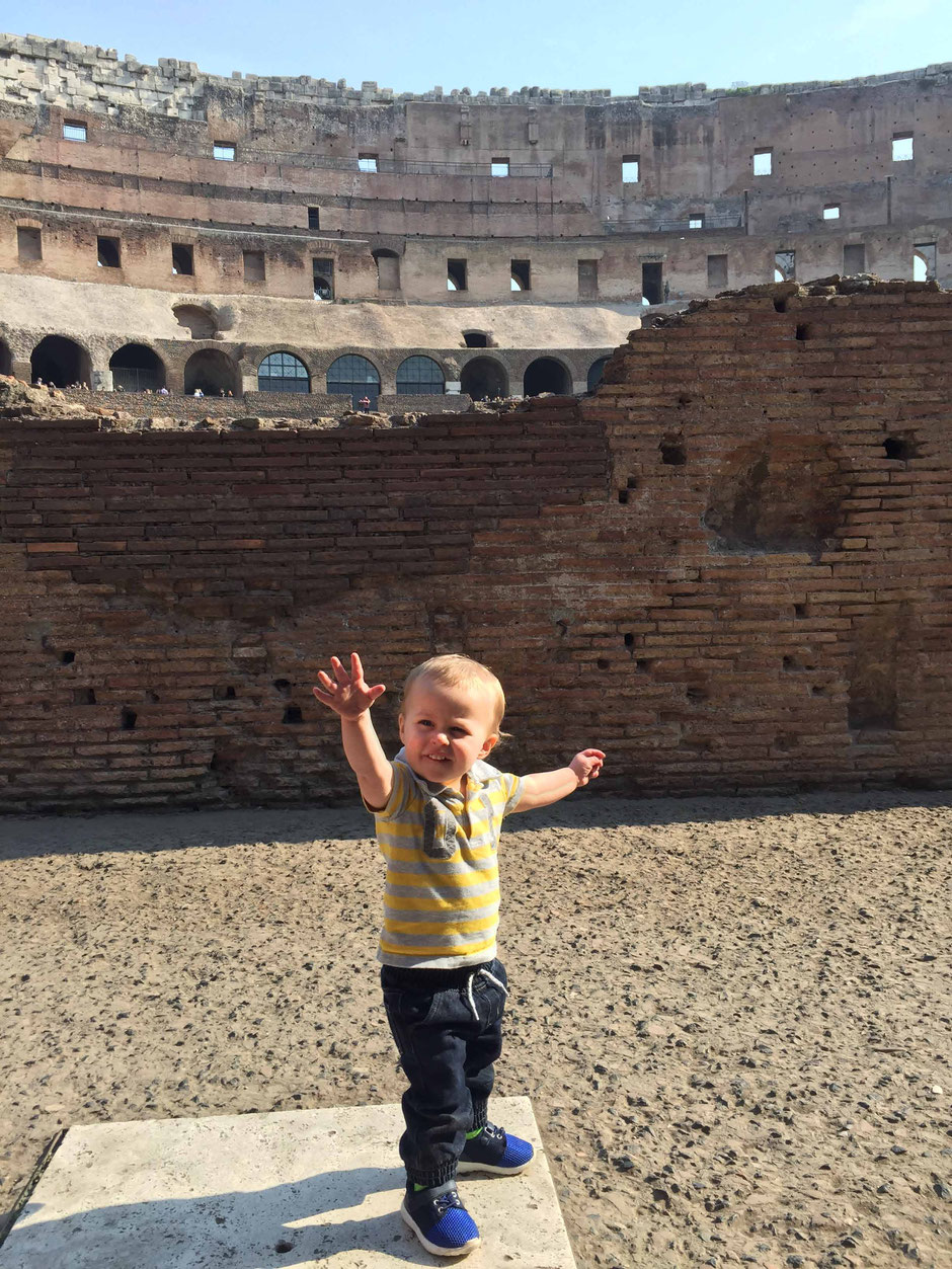 Rome Colosseum with children