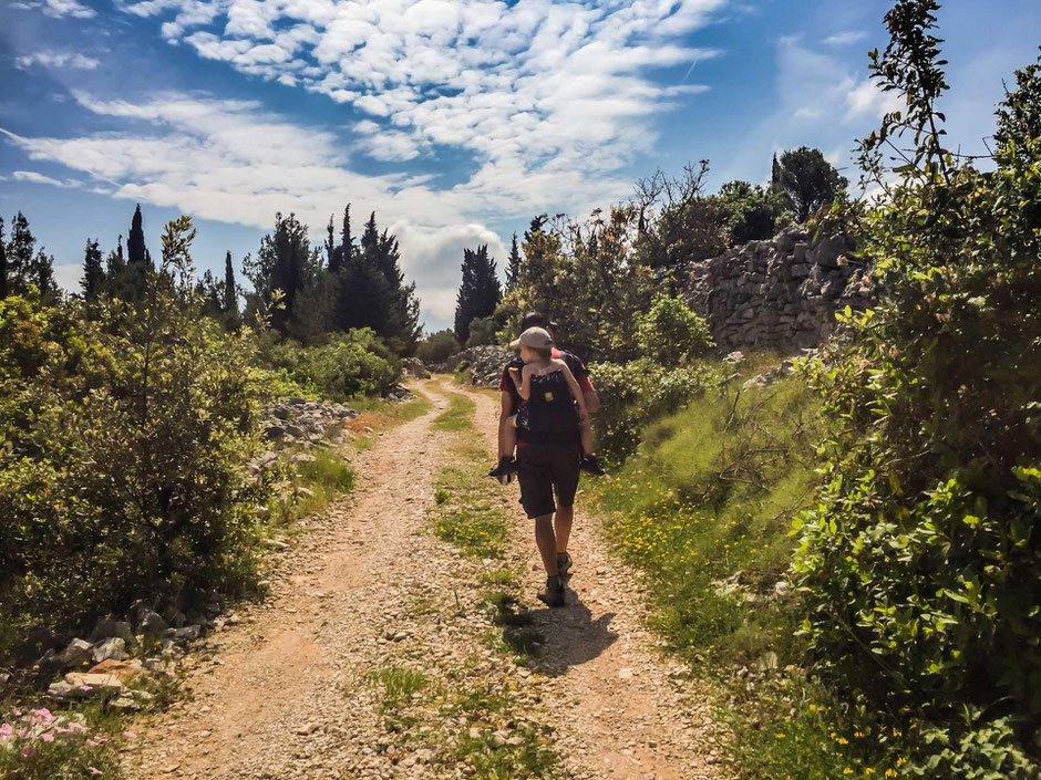 Hiking with kids Korcula, Croatia