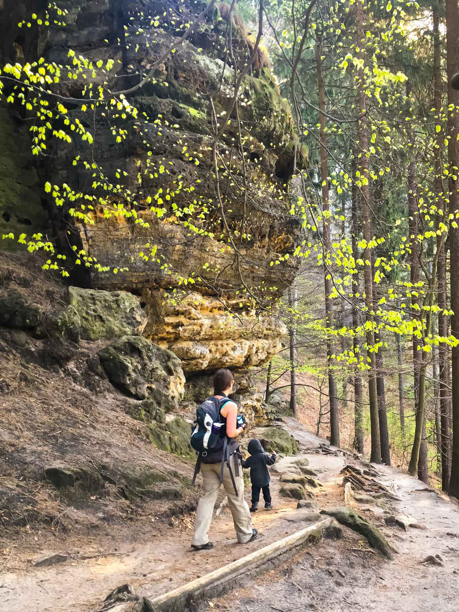 Hiking to Pravcicka Brana with a toddler in Bohemian Switzerland