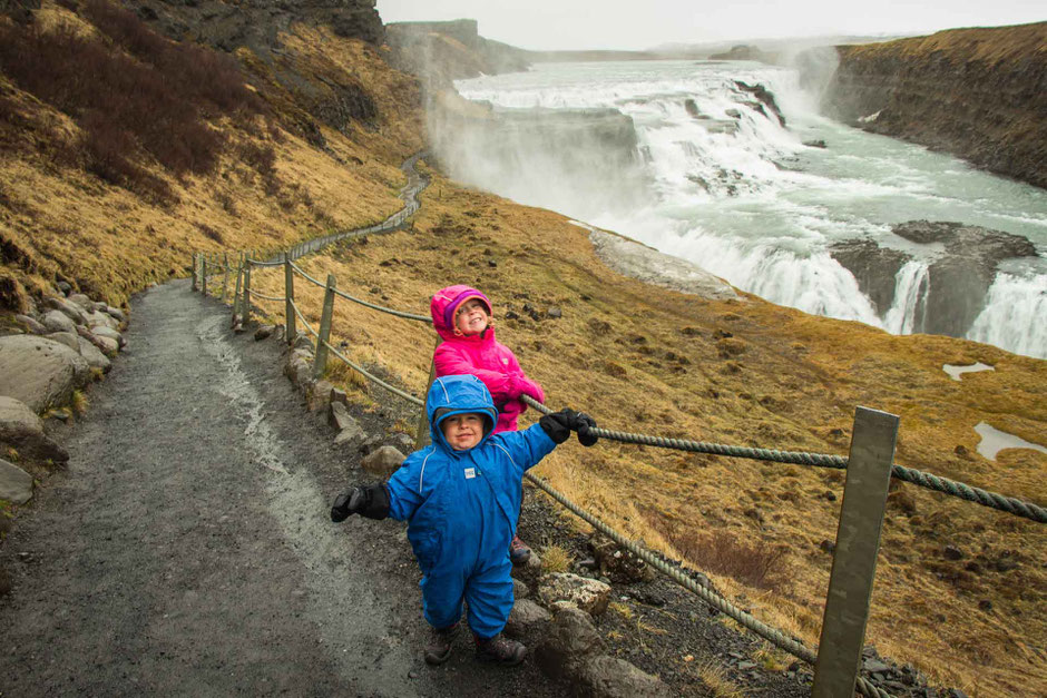 Gullfoss Waterfall Golden Circle Iceland with kids