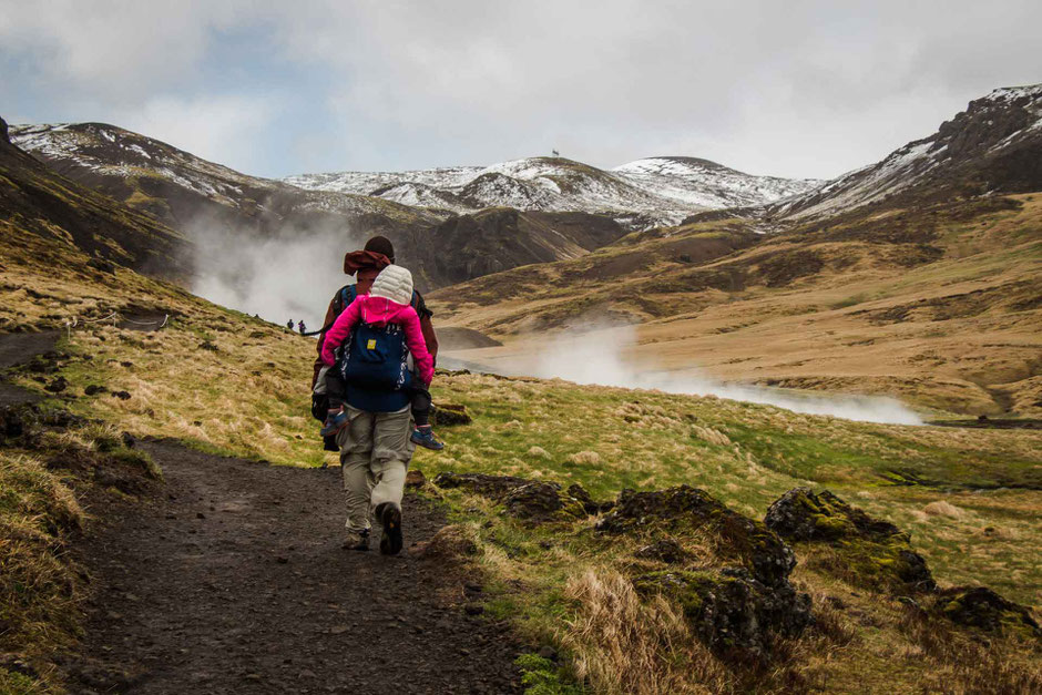 Hveragerði Hot Springs River Trail in Iceland with kids