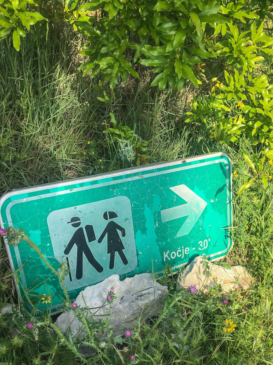 Sign to Kocje on Korcula Croatia