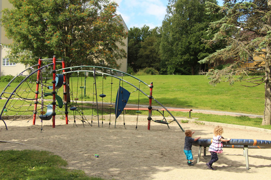 Akerselva river walk playground Oslo Norway