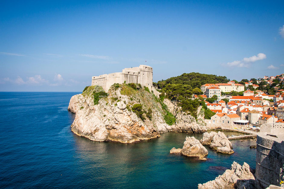 Views along the city walls in Dubrovnik Croatia