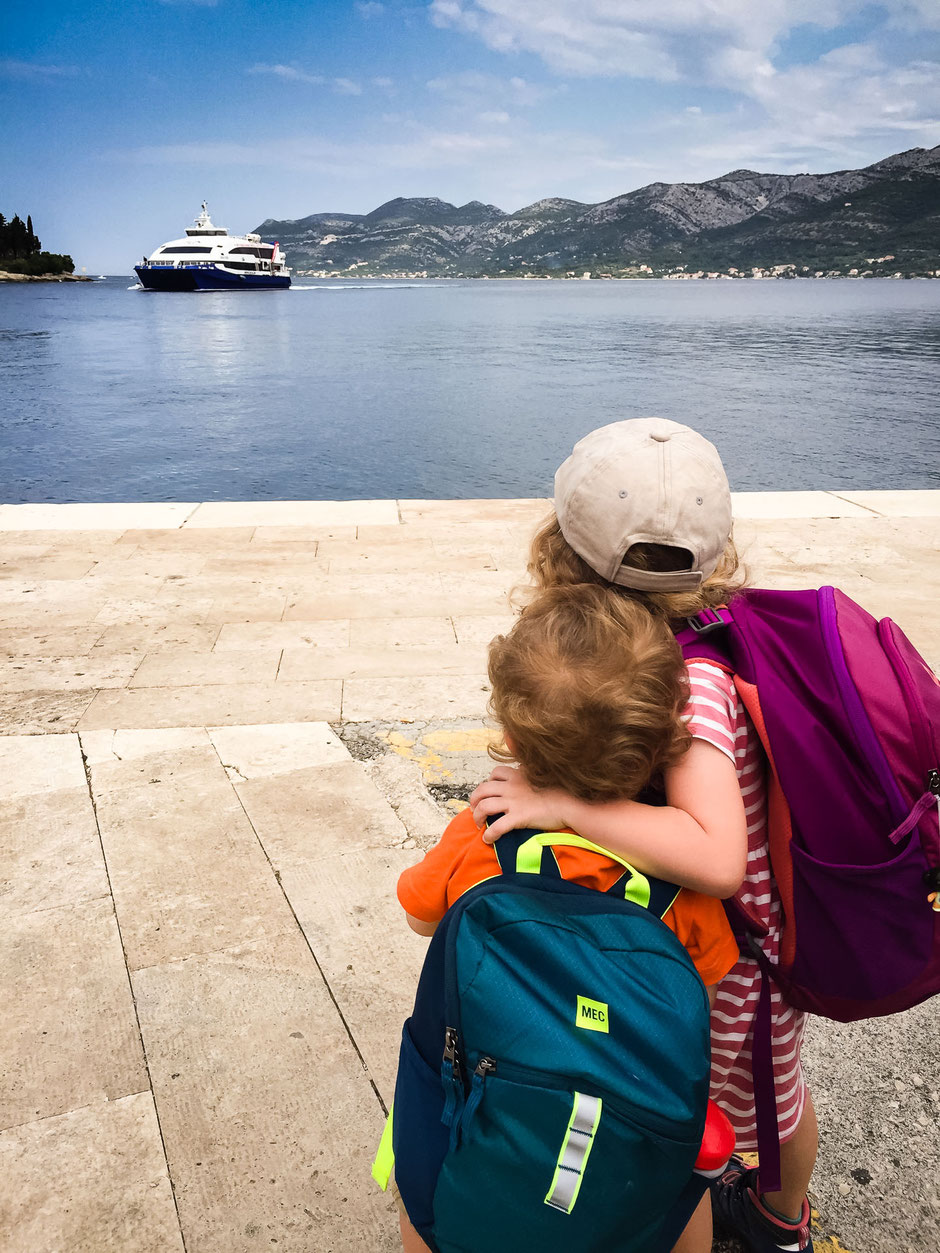 Ferry from Korcula to Dubrovnik with Kids