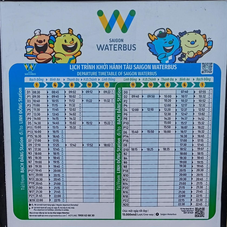 Fahrplan Saigon Waterbus