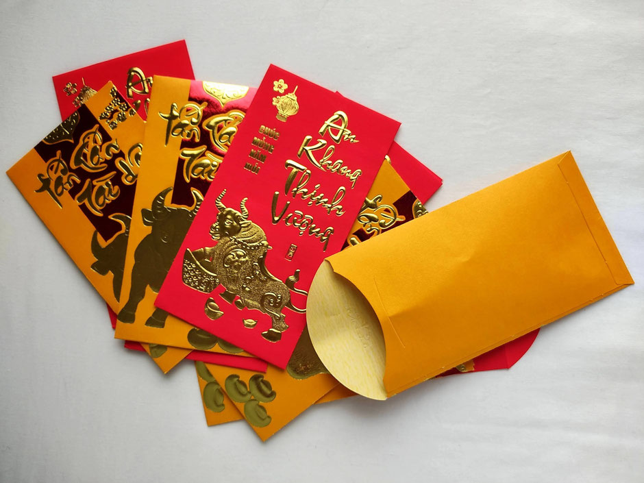 Li Xi Umschlag 2021 - das Jahr des Büffel - Geldgeschenk-Vietnam-TET Fest
