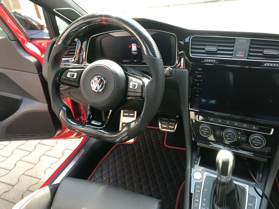 VW Carbon Lenkrad Golf 7 GTI, 7R, Tiguan, Scirocco - PS Sattlerei Premium  Handarbeit