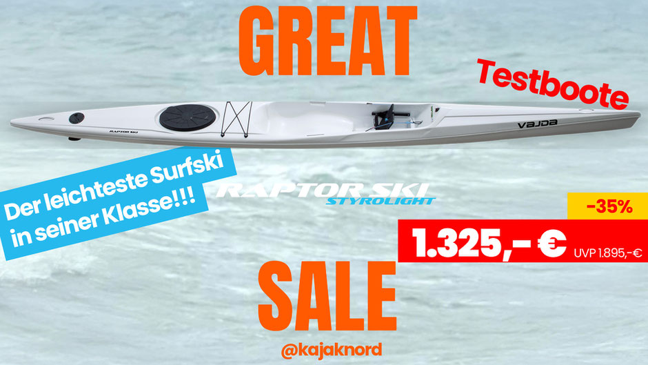 VAJDA RaptorSki Surfski für Anfänger Schnäppchen sale_Kajak Nord 