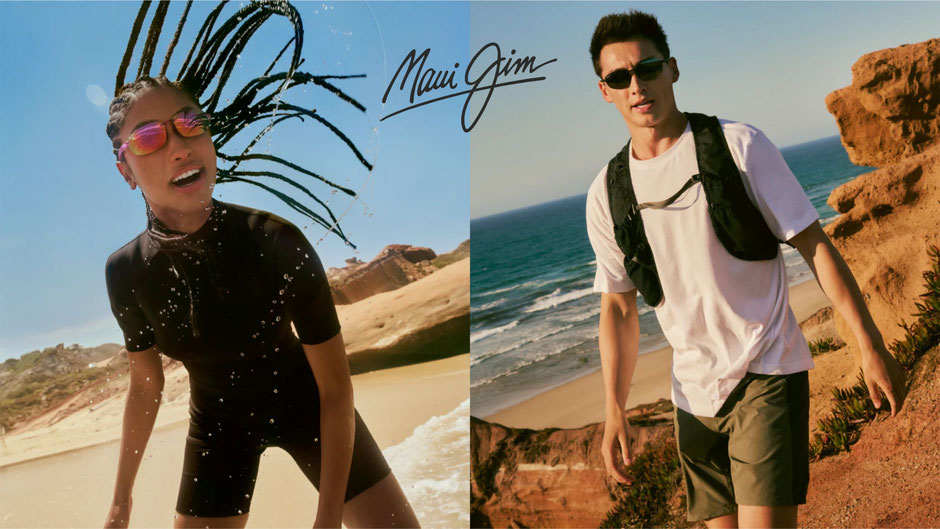 Frau und Mann mit Sonnenbrillen von Maui Jim