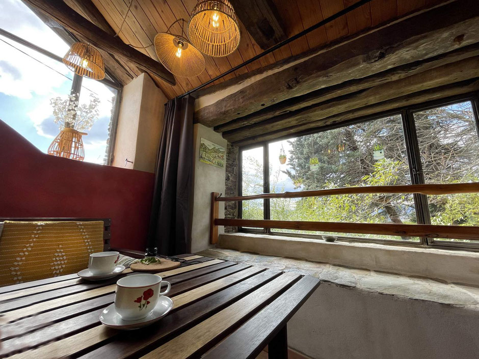 Terrasse du gite de liou dans les Cévennes