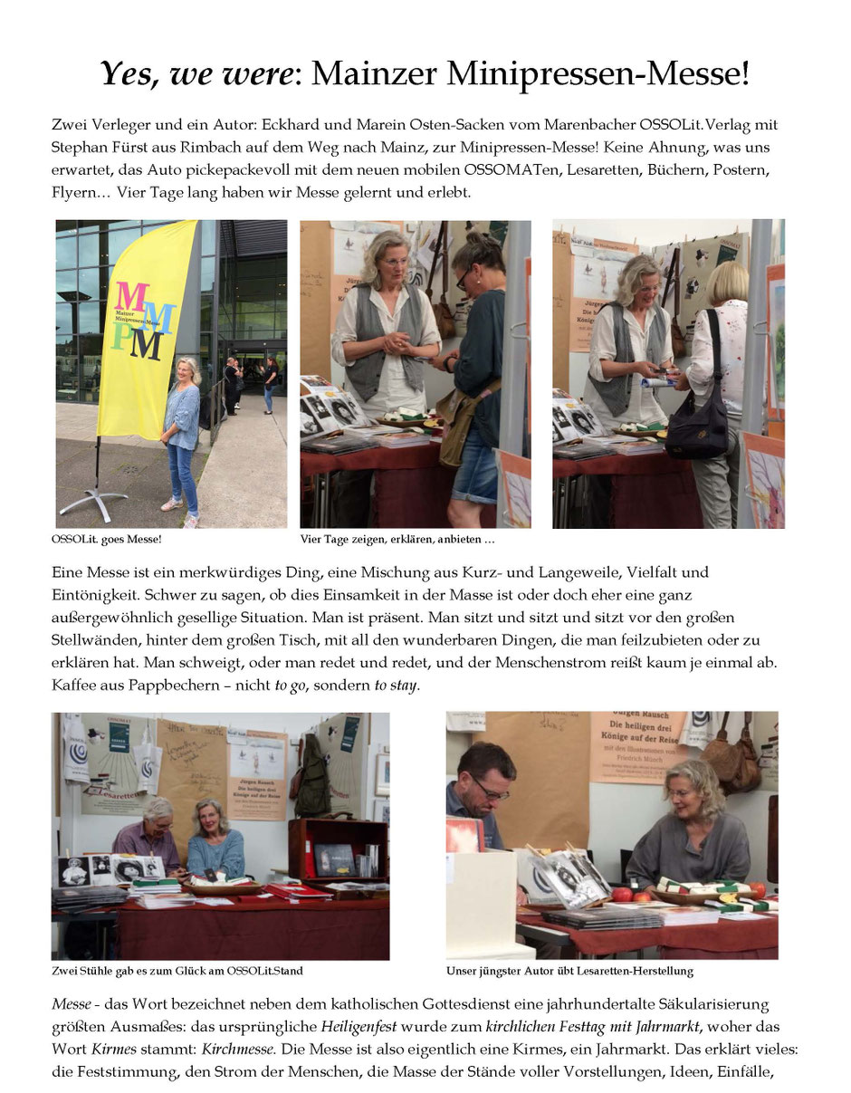 Mainzer Minipressen Messe OSSOLit.Verlag Website