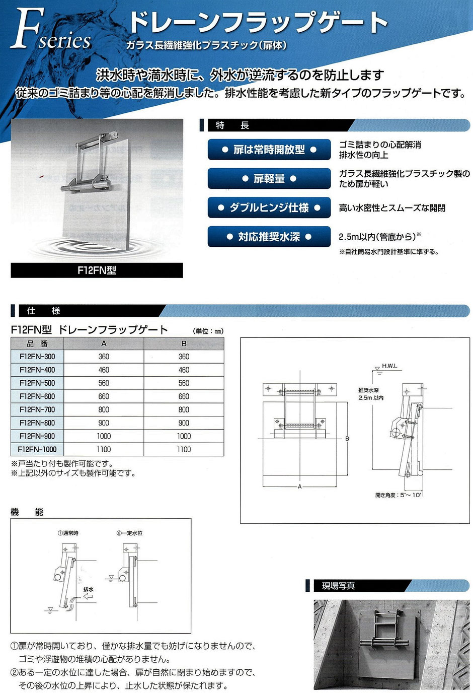 排水路に使われる、各種水門やゲートを紹介するページです。