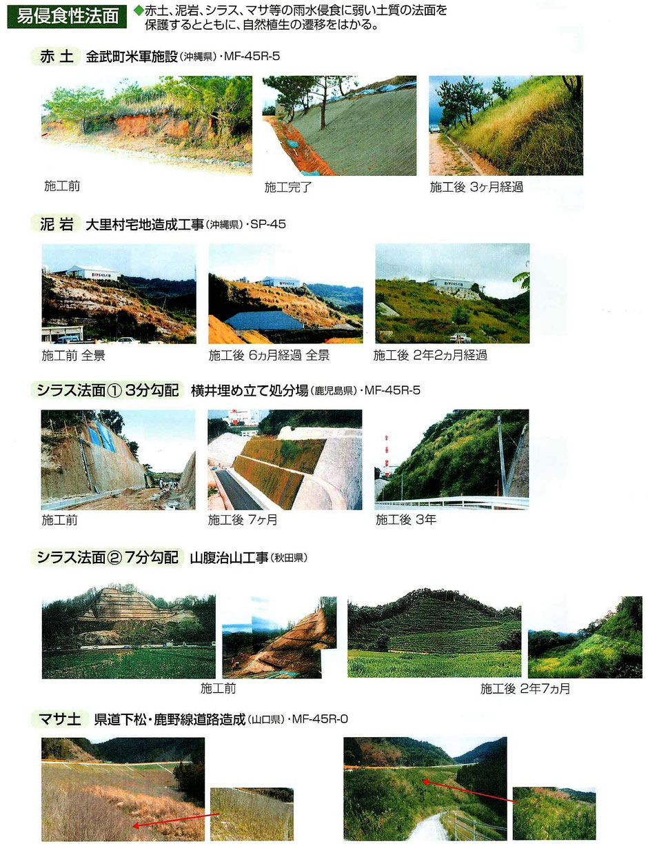表土がむき出しの土壌を保護して、表面を簡単に緑化する種入透水シートのご紹介。