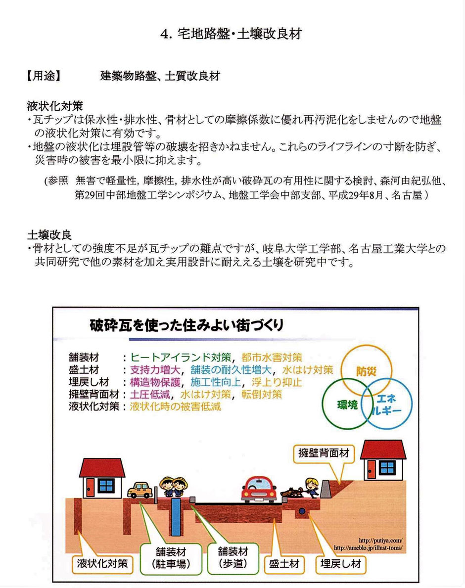 景観に優れたカラー舗装を、再生瓦を活用して施工して見ませんか。公園や街のメインストリート、国道や県道・市道および駅前のまちづくり空間での敷設はいかがでしょう。