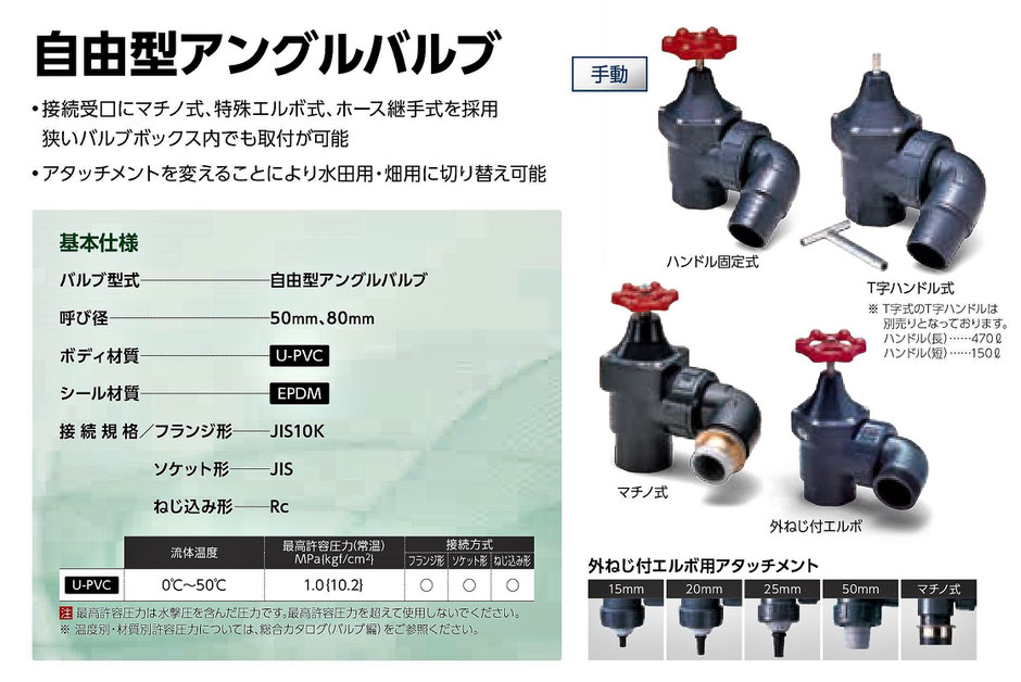 当社では、農業用の給水バルブを格安で販売しております。このページでは、写真付きで給水栓などを紹介しています。農業用給水栓の規格や、価格なども紹介しています。