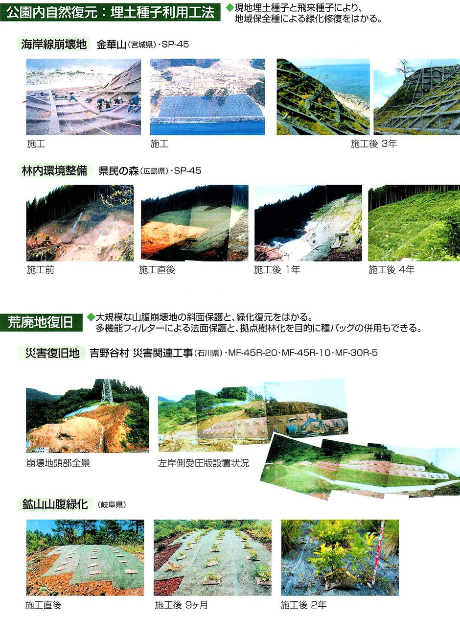 表土がむき出しの土壌を保護して、表面を簡単に緑化する種入透水シートのご紹介。