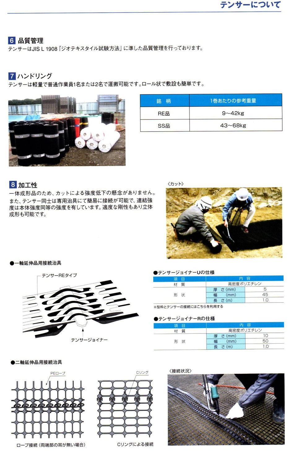 軟弱地盤や、のり面の崩落の危険性がある場所の補強用にプラスチック製ネットであるテンサーをご紹介します。写真付きなので、大変わかりやすくなっています。