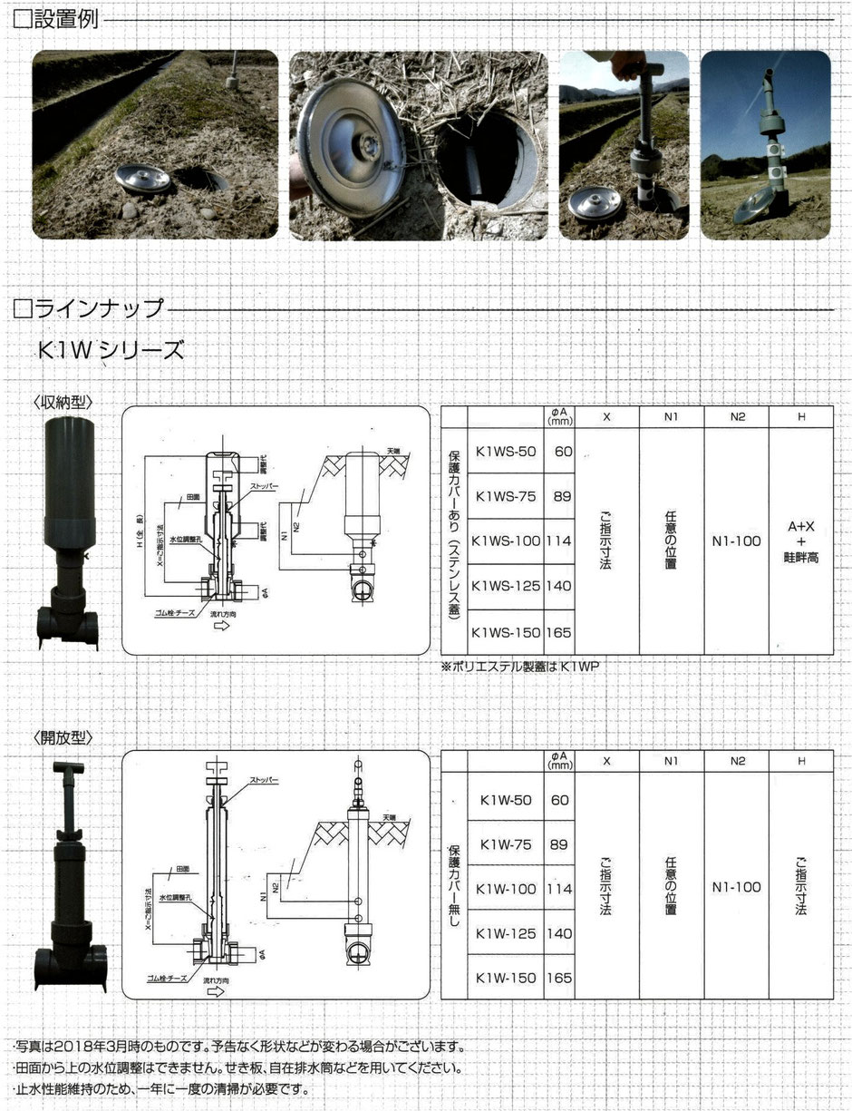 格安で、汎用の地下かんがい対応の水平水閘をご紹介、水位調整も出来ます。