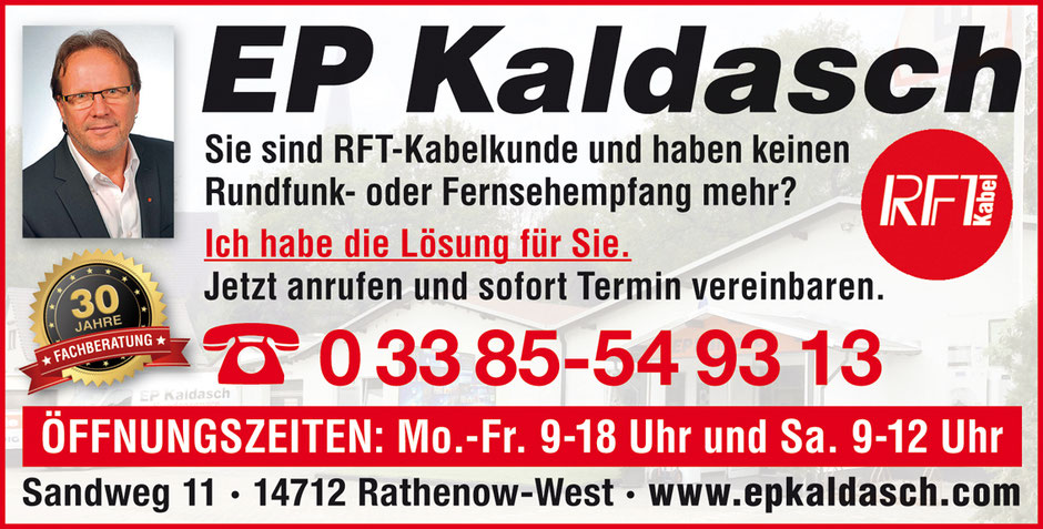 RTF Kabelkunde – Kein Radio- und TV-Empfang? EP Kaldasch hat die Lösung.