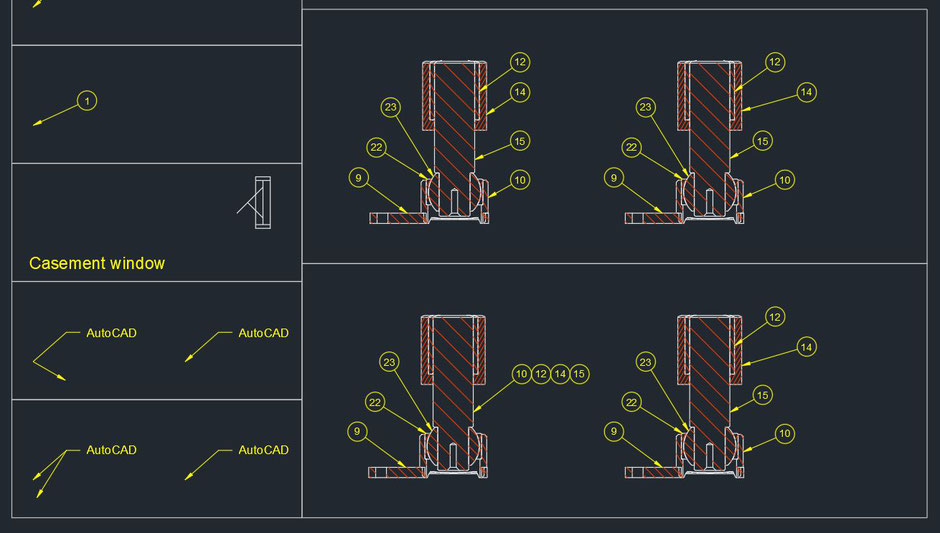 AutoCAD　ハッチング　マルチ引出線