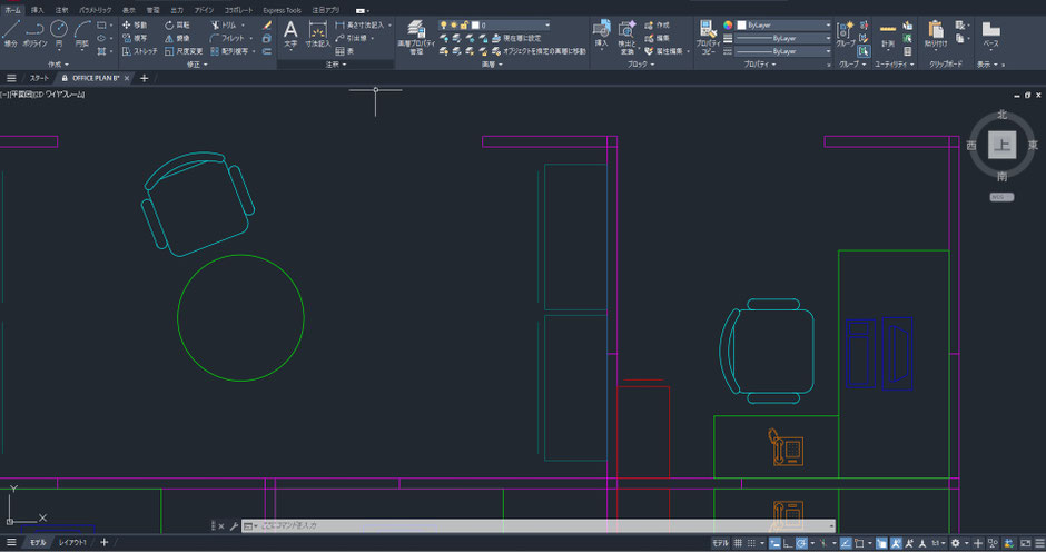 AutoCAD オフィスレイアウト 平面図