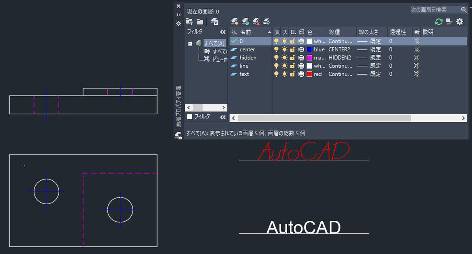 AutoCAD 画層とプロパティ