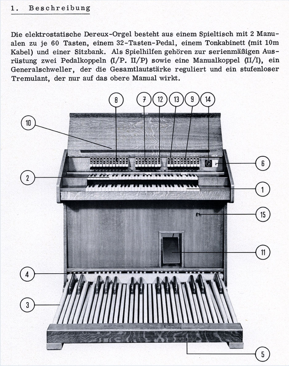 A page from the German manual published by Steinway & Sons, around 1970.