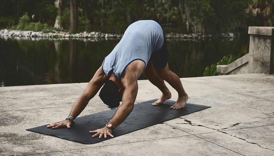 The Downward Dog is a great whole body stretch and particularly good for your feet, hamstrings and calves.