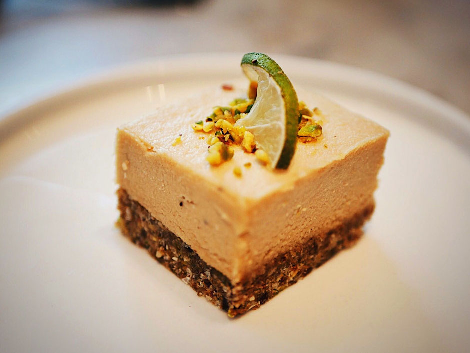 Lime and pistacchio cheesecake at The Living Cafe Singapore