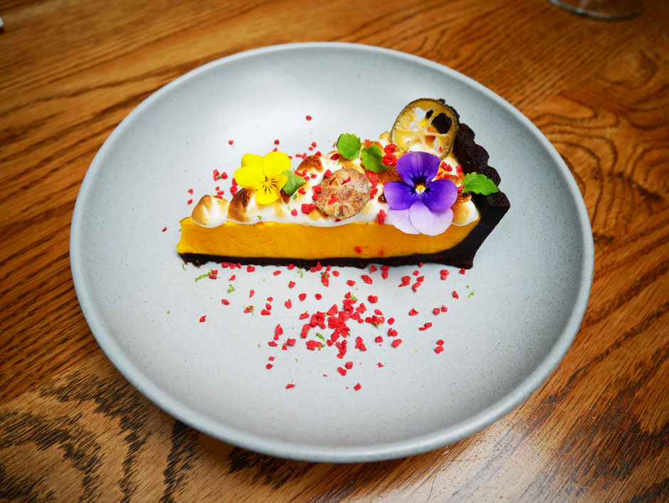 Calamansi chocolate tart at Open Door Policy