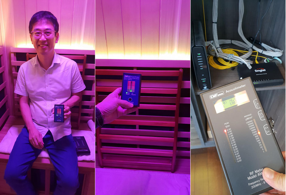 Max Chua is an Electrical Engineer who tested our sauna for low EMF, ELF and MF vs our wifi router. This is very important to minimise cellular stress when detoxing.