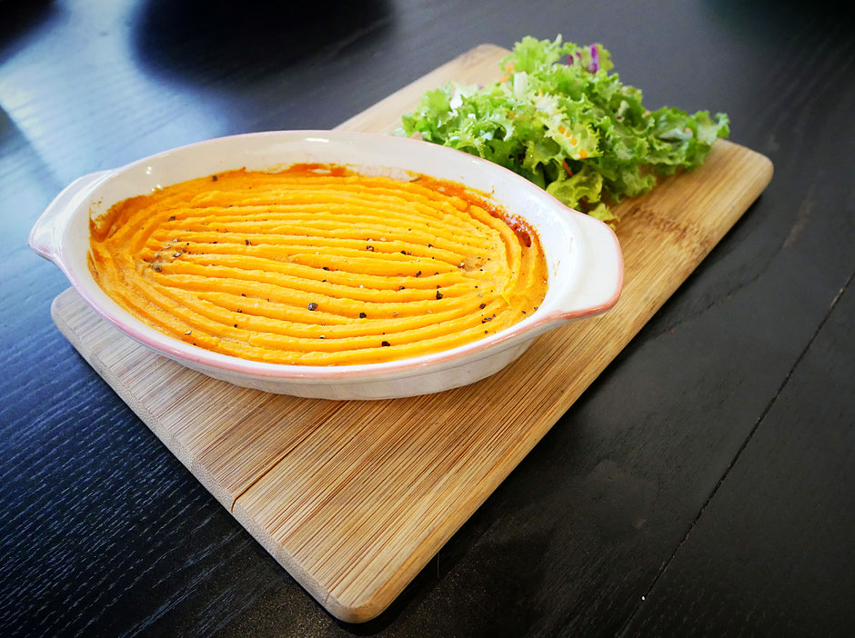 Grass-fed Aussie beef Bolognese topped with sweet potato at Kitchen by Food Rebel