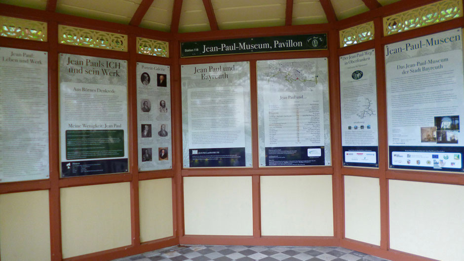 Groß- und Sonderstation 118 "Jean Pauls Ich & sein Werk" im Pavillon im Garten des Jean-Paul-Museums