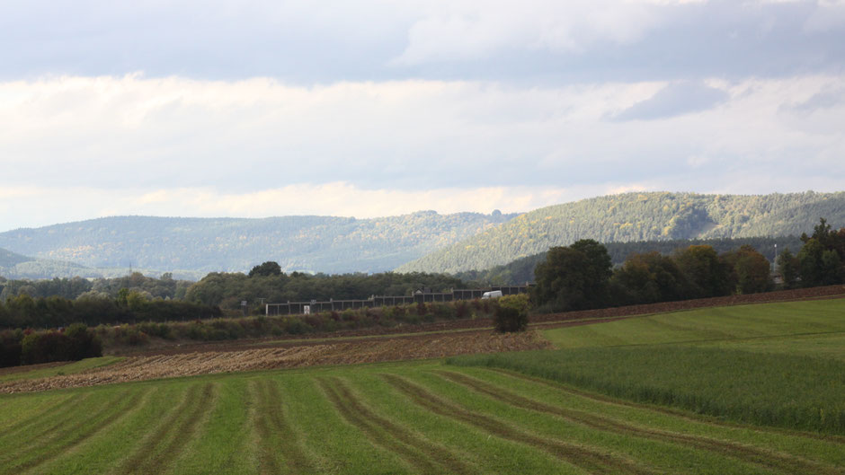 Im Hintergrund das Fichtelgebirge