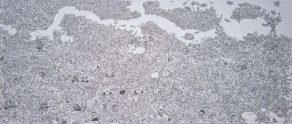 World Condention (2016) - Jeune talent émergent américain Tanner Rhines - 99 cm x 42 cm - Dessin - 10 500 €