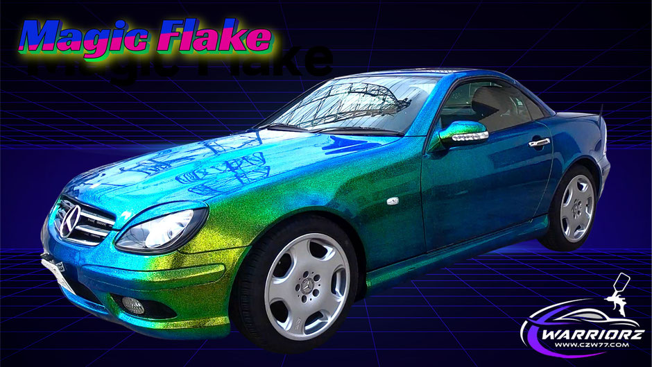 ベンツSLK,カメレオンカラー,カメレオンフレーク塗装,フレーク塗装,カスタムペイント