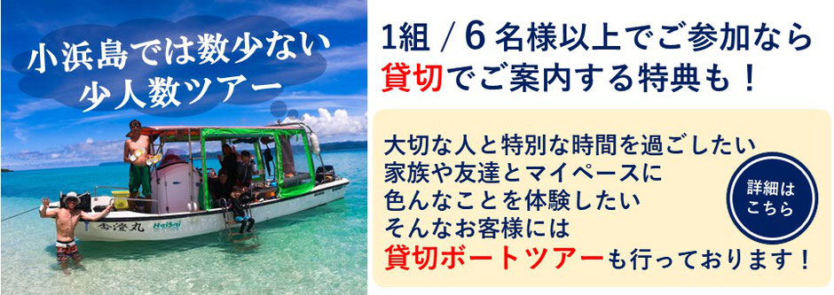 小浜島　完全少人数シュノーケリングツアー　貸切ボートツアー　ファミリーチャーター　