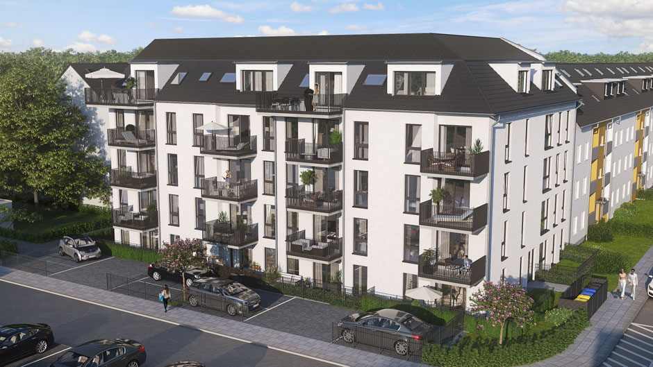 Neubau Mehrfamilienhaus Köln-Flittard  Bauherr: EHP Wohnbau GmbH  Fertigstellung Mitte 2026