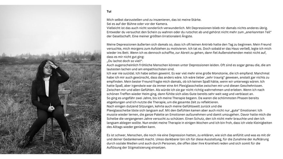 Ausdrucksstarke Portraitfotografie von Malina Bura aus Berlin für ihre Fotoausstellung "Wenn wir fallen- Depression und soziale Ängste"