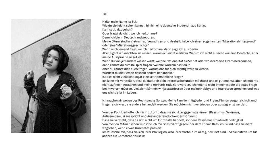 Ausdrucksstarkes Portrait einer jungen Asiatin, fotografiert von Malina Bura und ein Text über Rassismus