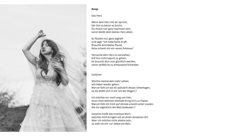 Junge Frau im Brautkleid hält sich Schleier vors Gesicht - melancholischer Stil von Portraitfotografin Malina Bura in Berlin