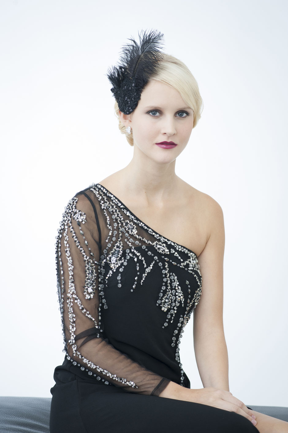 20er Jahre Haarschmuck Schwarz. Kopfschmuck Vintage - Gatsby Haarschmuck. Haarschmuck Weihnachten, Silvester, Gala, Dinner, Fasching, Weihnachtsgeschenk.