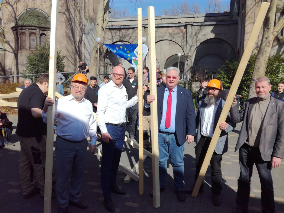 Die "Brückenbauer" Jens Geier, Sören Link, Frank Börner, Stephan Koch und Thomas Krützberg