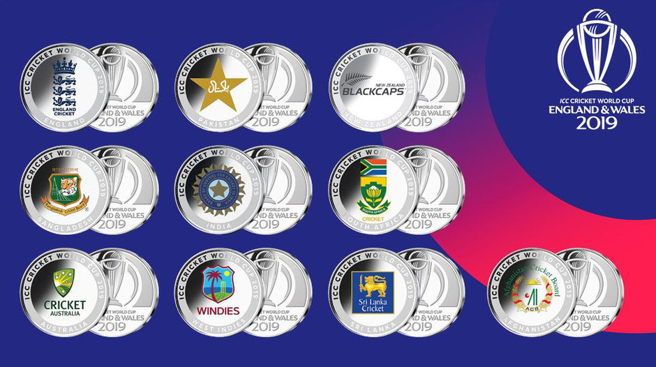 ICC Cricket World Cup 2019 Official Team Medal Collection World 