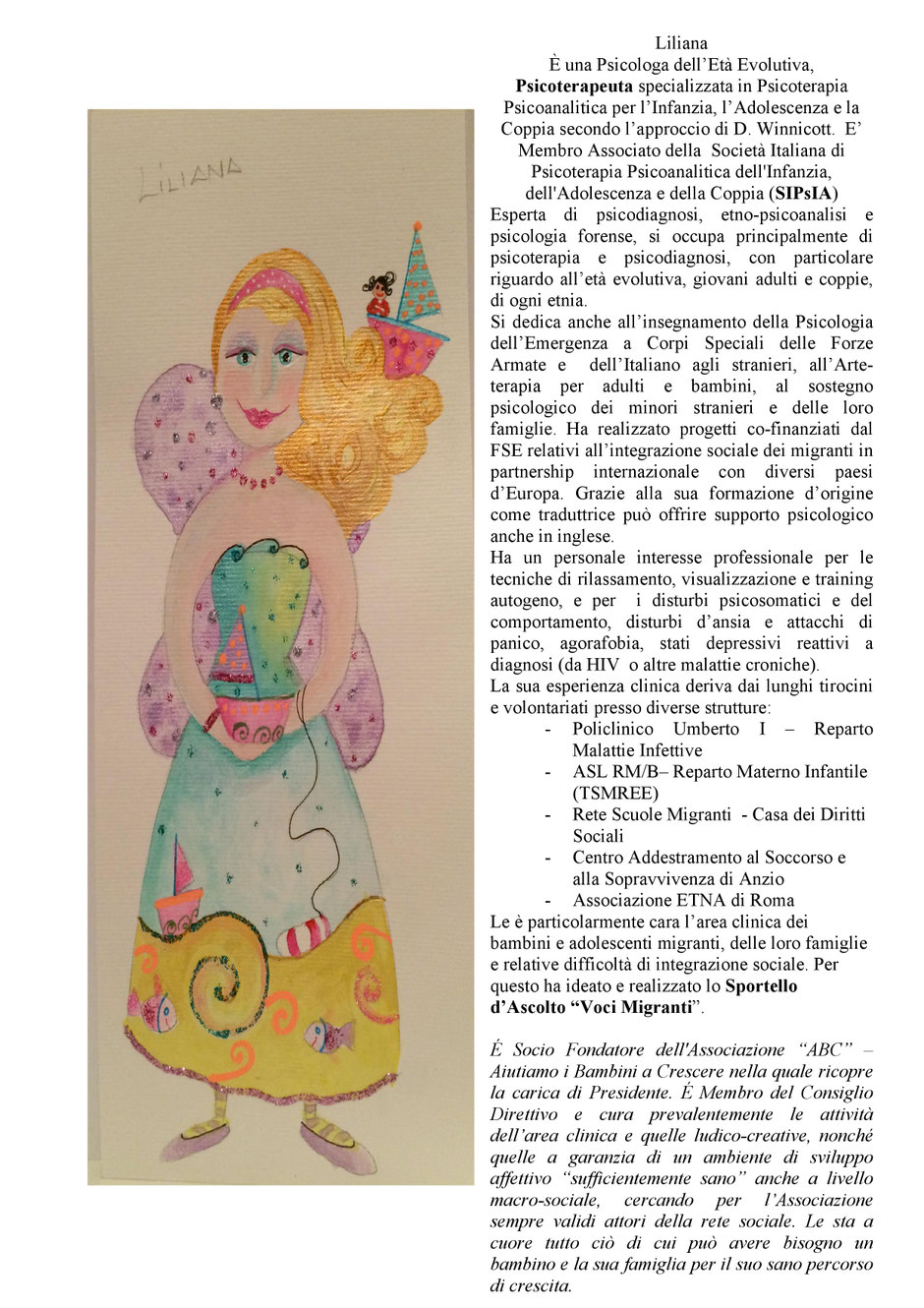 Dott.ssa Liliana Cocumelli - Presidente dell'Associazione ABC - Aiutiamo i Bambini a Crescere