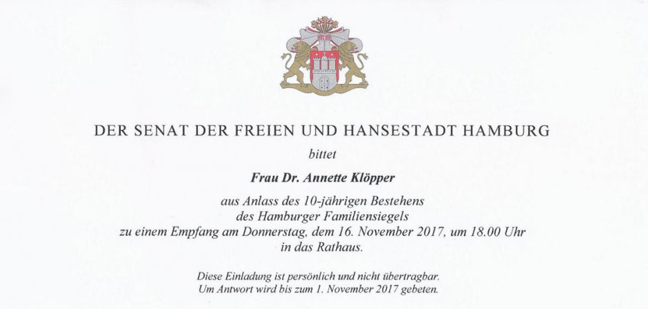 Einladung Senat 10 Jahre Familiensiegel