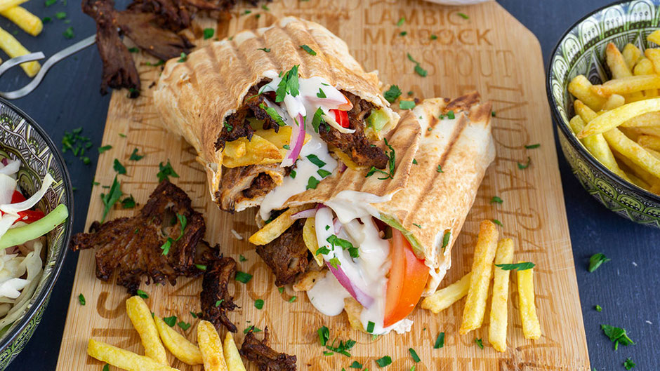 Pilz-Shawarma-Rolle vegan